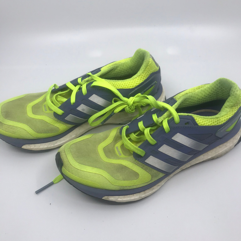 Adidas Boost Lime Green and Gray Sneakers Size 6.5 - Picture 3 of 8